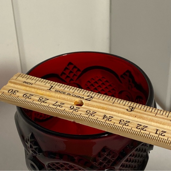 Vintage Avon water Goblet ruby red Glass 1876 Cape Cod design 6” tall - Picture 8 of 9